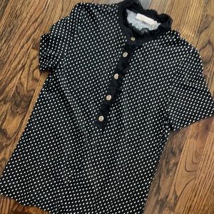 Ruffle collar button up shirt